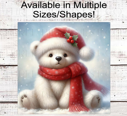 Winter Wreath Sign, Polar Bear, Teddy Bear Lover- CW2244