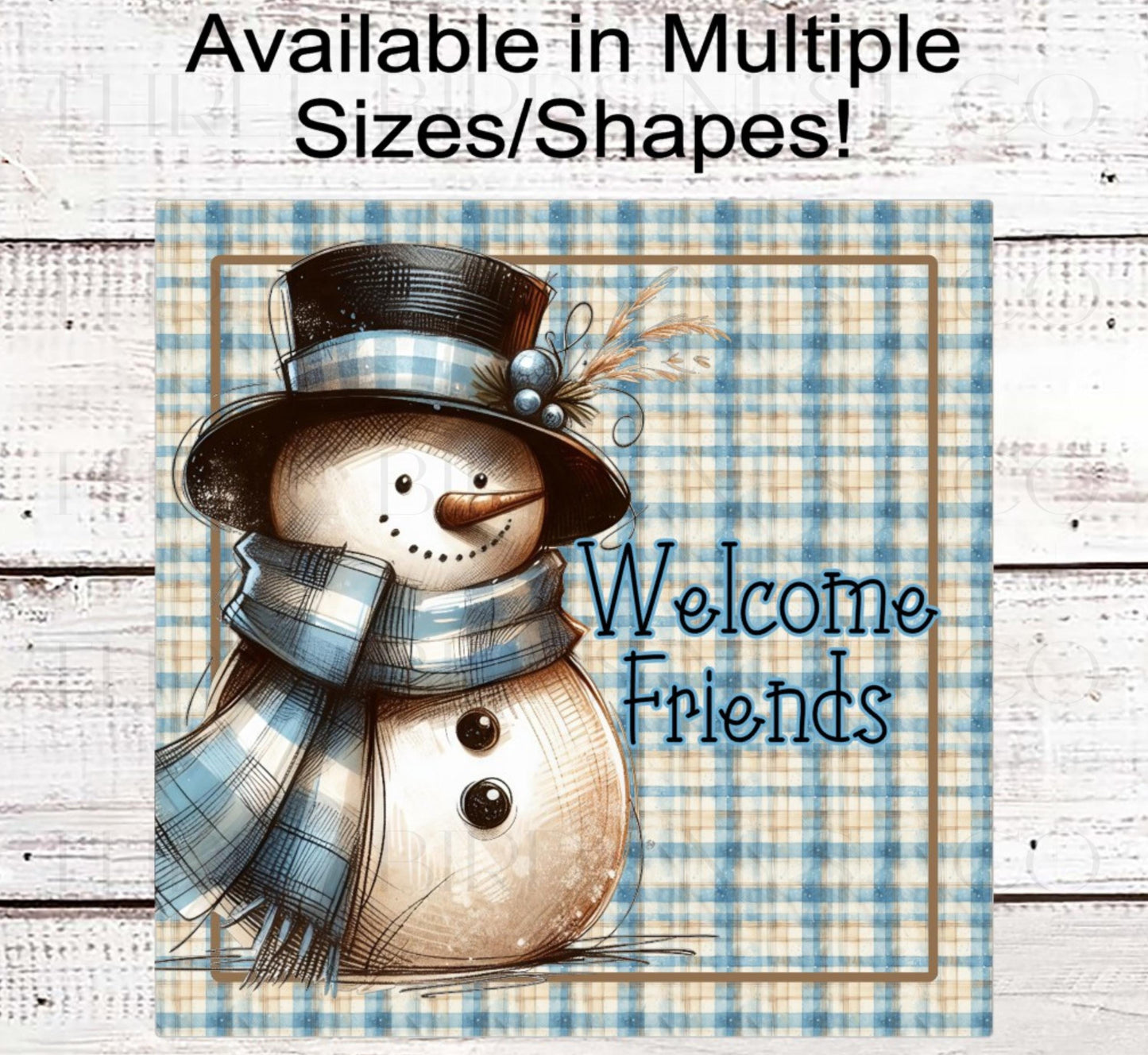 Snowman Wreath Sign, Welcome Friends, Farmhouse Christmas, Winter Welcome- CW2244