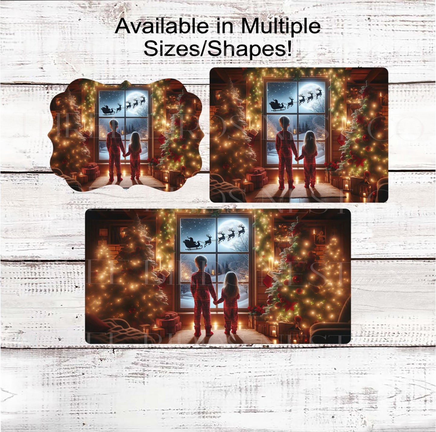 Christmas Wreath Signs, Believe in the Magic, Santa Sleigh, Reindeer- CW2246