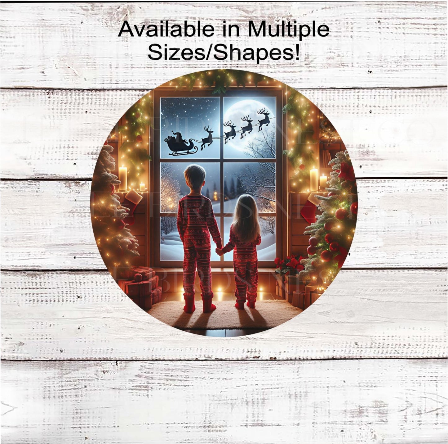 Christmas Wreath Signs, Believe in the Magic, Santa Sleigh, Reindeer- CW2246