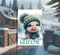 Pig Double-Sided Garden Flag, Winter Welcome, Rustic Farmhouse