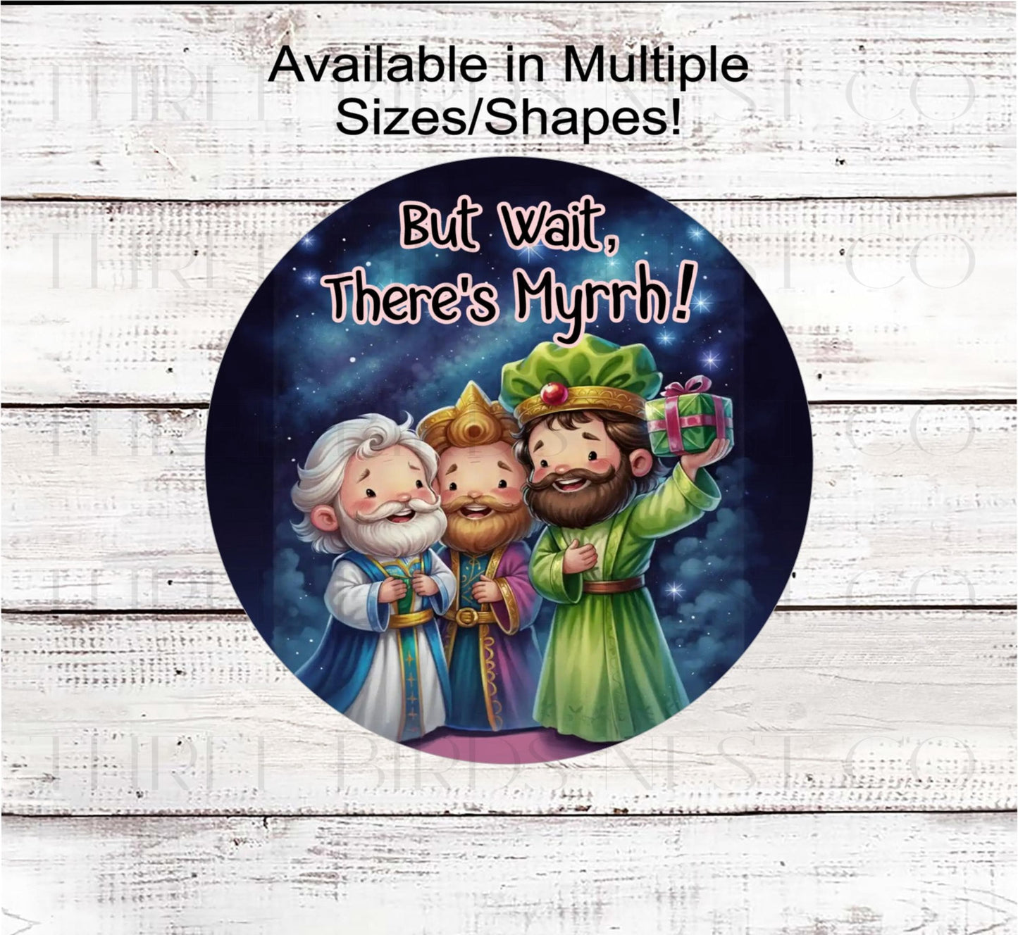 Nativity Wreath Signs, Funny Christmas, Myrrh Joke, Religious Gifts- CW2248