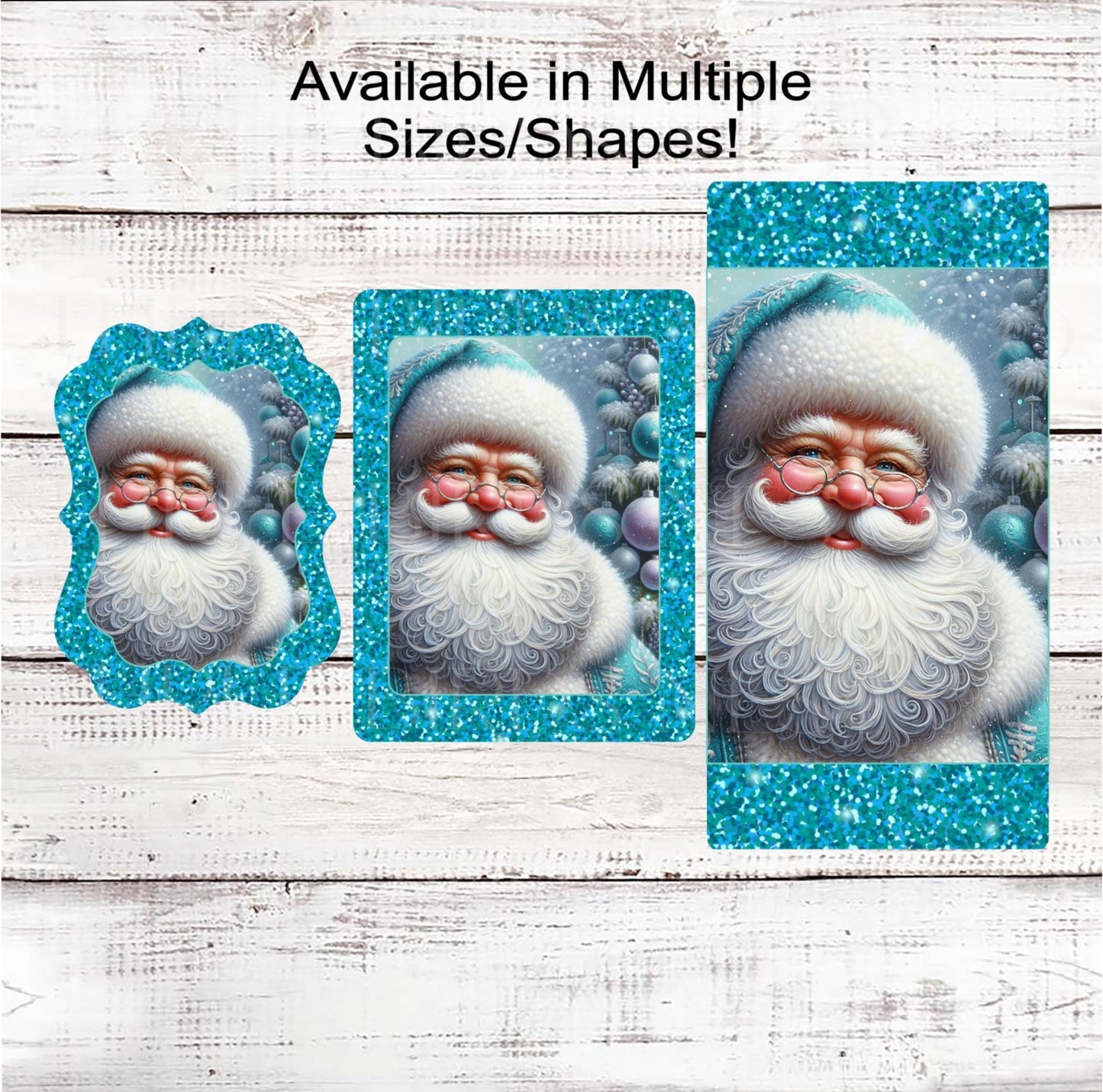 Christmas Wreath Signs, Santa Claus, Pastel Christmas, Turquoise Lover- CW2249