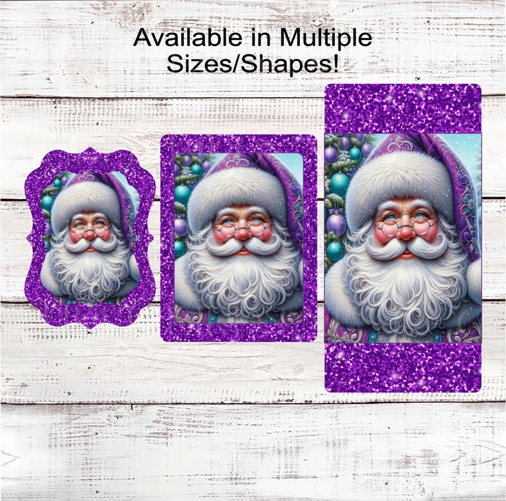 Christmas Wreath Signs, Santa Claus, Pastel Christmas, Purple Lover- CW2250
