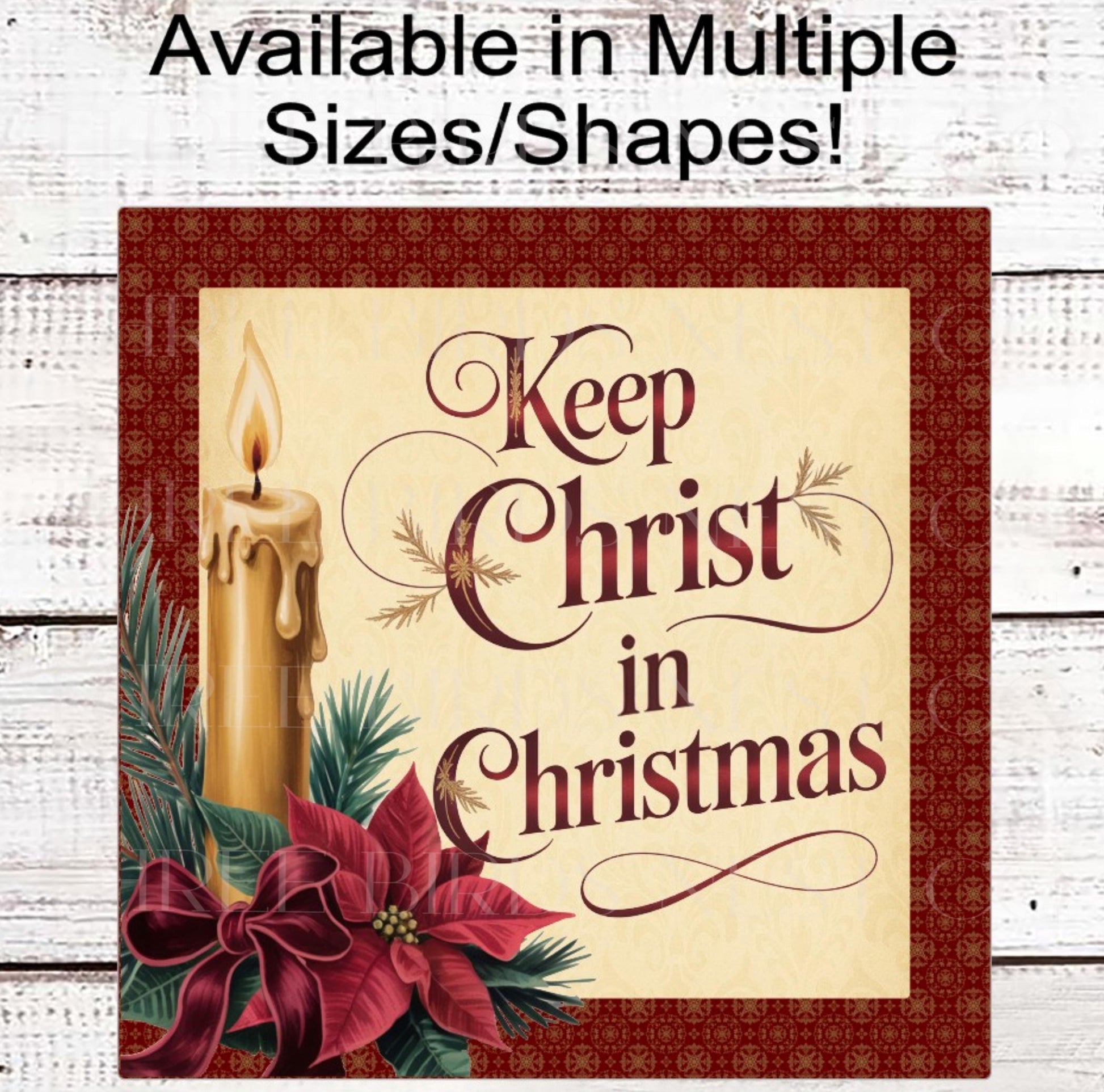 Christian Wreath Sign, Keep Christ in Christmas, Jesus is the Reason, Nativity Decor- CW2254