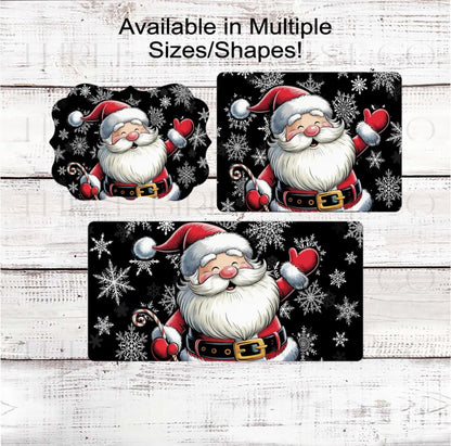 Santa Claus Wreath Sign, Candy Cane Lover, Whimsical Christmas- CW2257