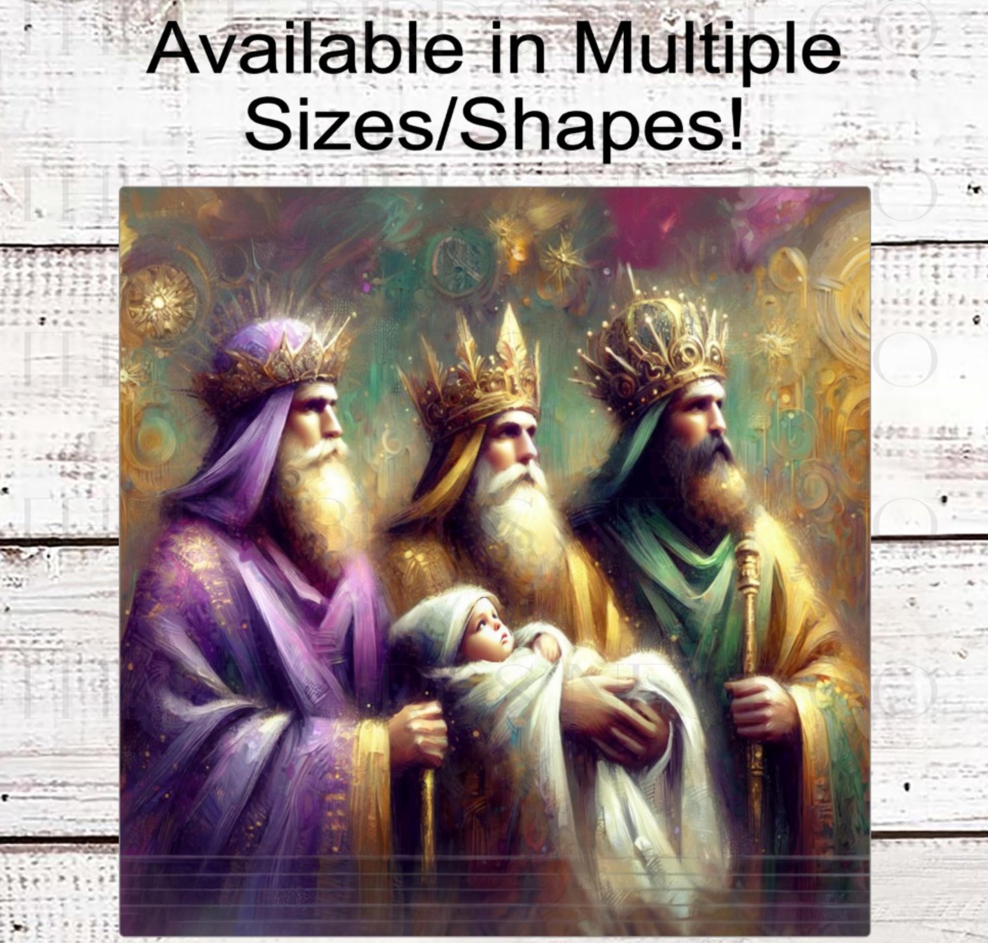 Nativity Wreath Signs, Three Kings Day, Wise Men, Elegant Christmas, Religious Gifts- CW2238