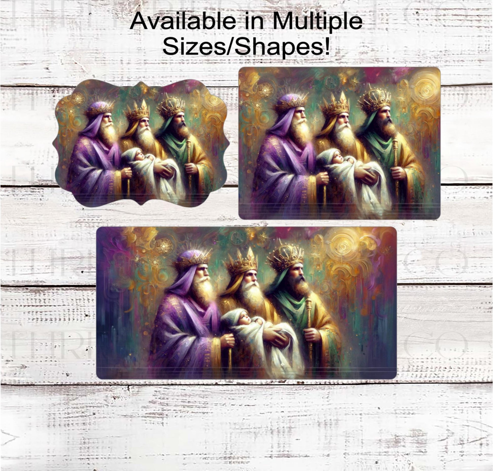 Nativity Wreath Signs, Three Kings Day, Wise Men, Elegant Christmas, Religious Gifts- CW2238