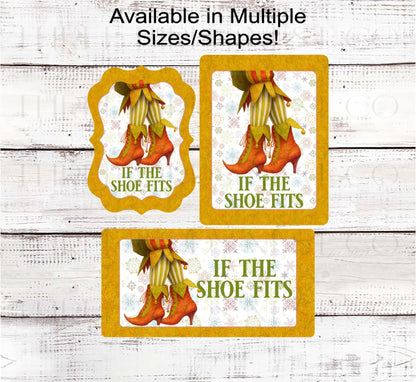 Christmas Wreath Signs, Vintage Elf Legs, If the Show Fits- CW2243