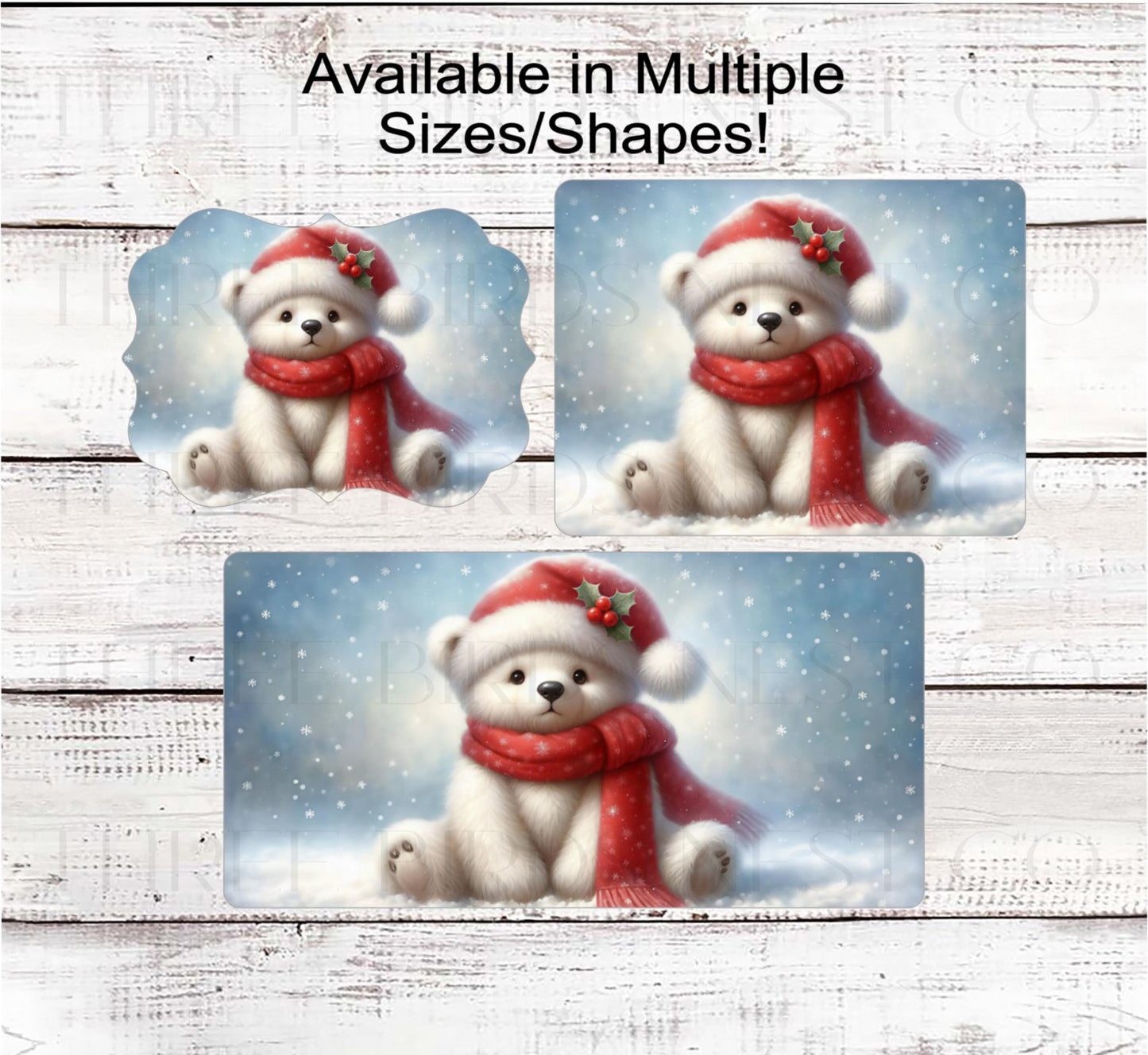 Winter Wreath Sign, Polar Bear, Teddy Bear Lover- CW2244