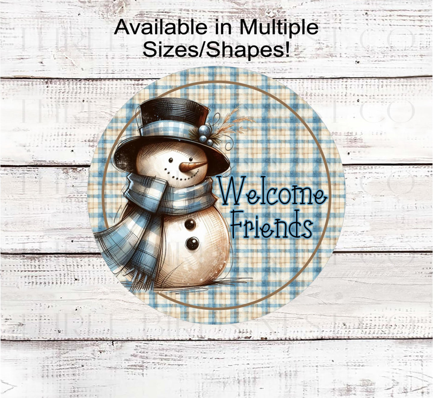Snowman Wreath Sign, Welcome Friends, Farmhouse Christmas, Winter Welcome- CW2244