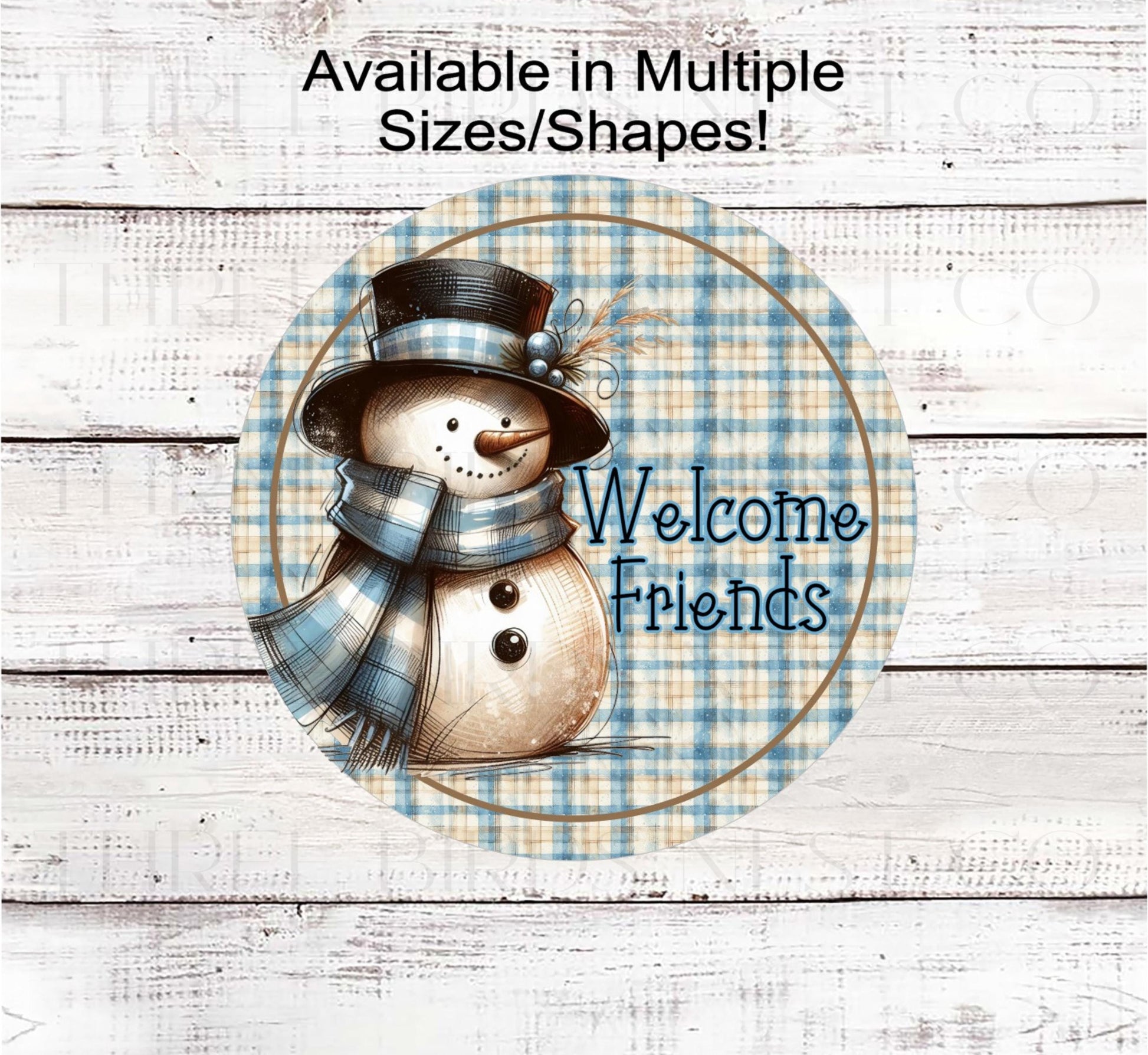 Snowman Wreath Sign, Welcome Friends, Farmhouse Christmas, Winter Welcome- CW2244