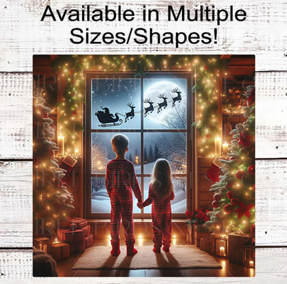 Christmas Wreath Signs, Believe in the Magic, Santa Sleigh, Reindeer- CW2246