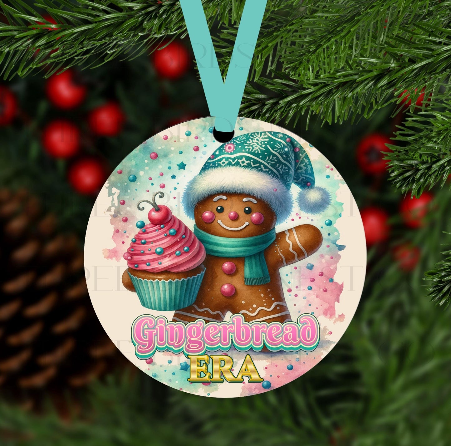 Gingerbread Era Double-Sided Metal Christmas Ornament