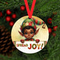 African American Elf Double-Sided Metal Christmas Ornament, Spread Joy