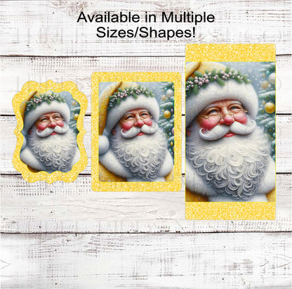 Christmas Wreath Signs, Santa Claus, Pastel Christmas, Yellow Lover- CW2248
