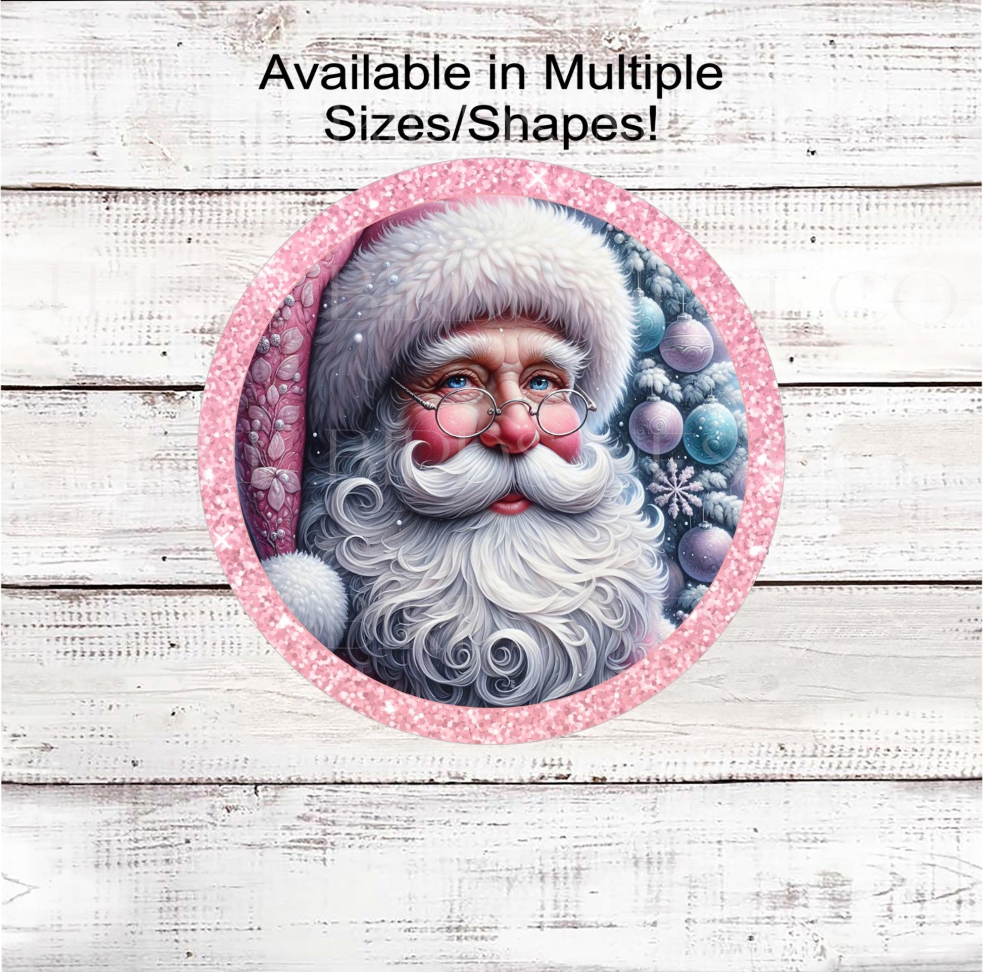 Christmas Wreath Signs, Santa Claus, Pastel Christmas, Turquoise Lover- CW2252