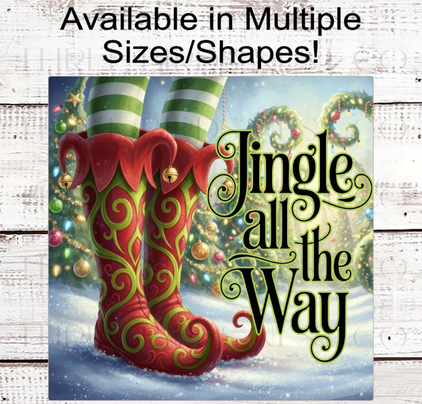 Christmas Wreath Signs, Elf Legs and Shoes, Jingle All the Way- CW2262