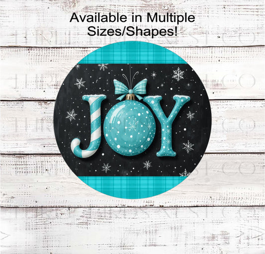 Christmas Wreath Sign, Pastel Joy Ornament- CW2264