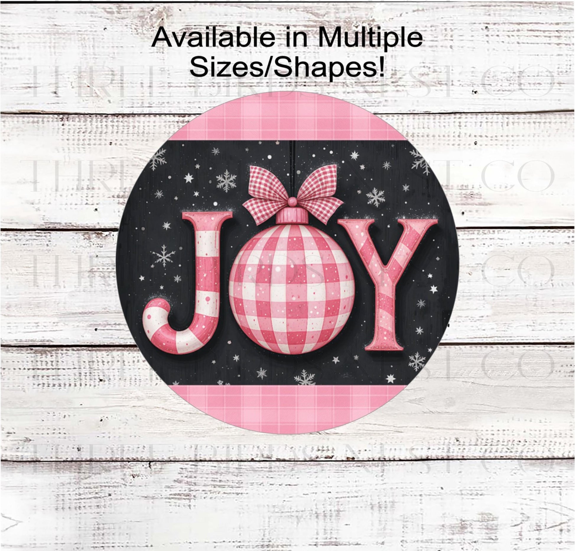 Christmas Wreath Sign, Pastel Joy Ornament- CW2263