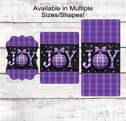 Christmas Wreath Sign, Pastel Joy Ornament, Purple Lover- CW2265