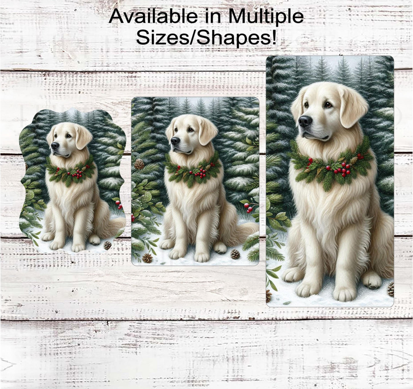 Christmas Dog Wreath Sign, Golden Retriever Lover, English Cream- PA2267