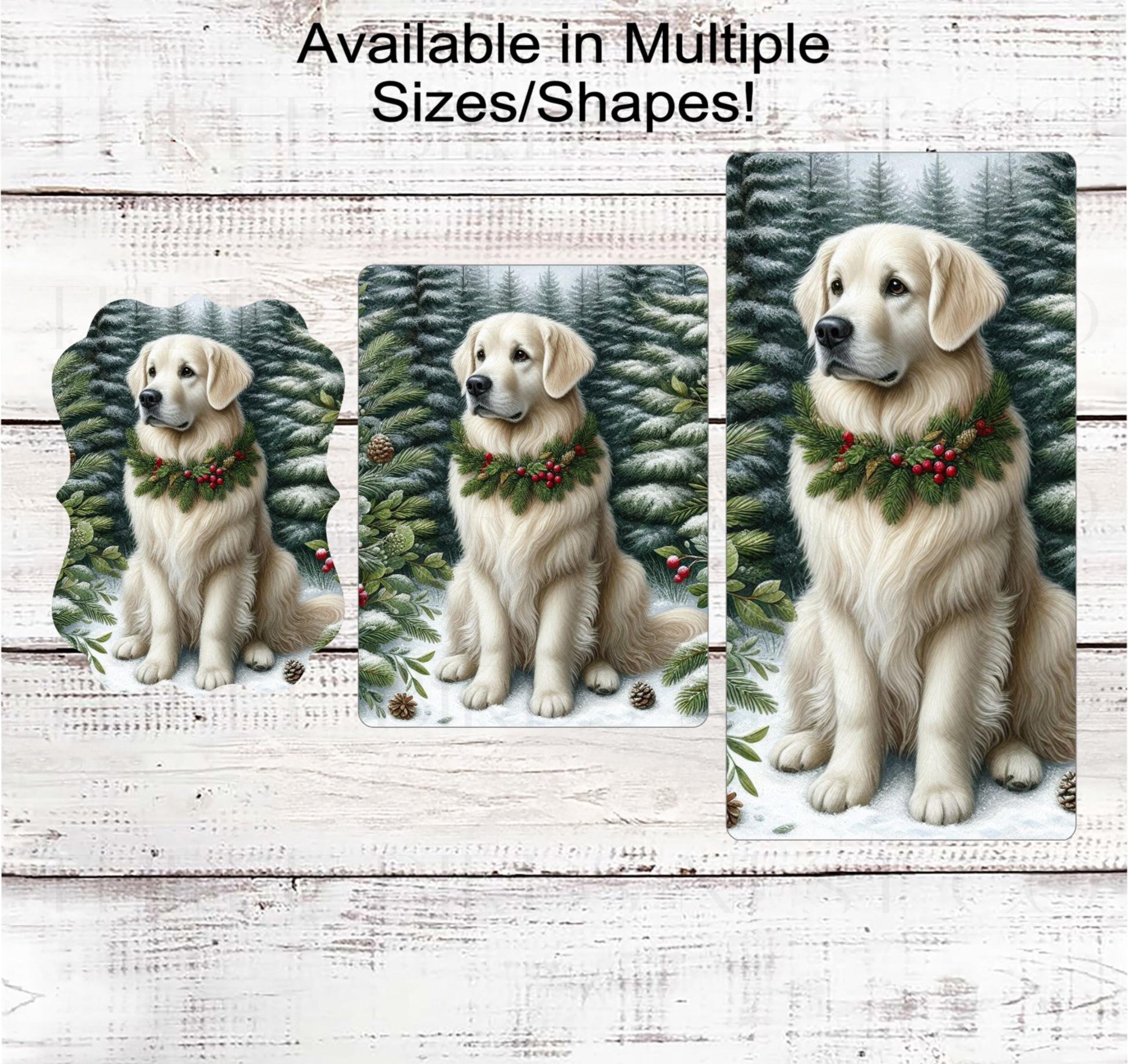 Christmas Dog Wreath Sign, Golden Retriever Lover, English Cream- PA2267