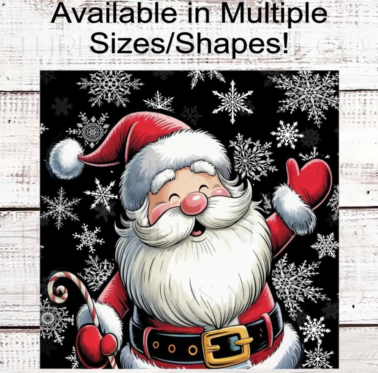 Santa Claus Wreath Sign, Candy Cane Lover, Whimsical Christmas- CW2257