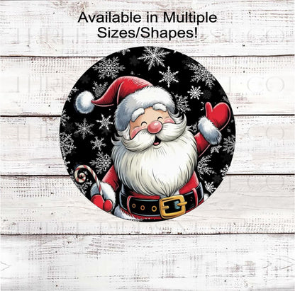 Santa Claus Wreath Sign, Candy Cane Lover, Whimsical Christmas- CW2257