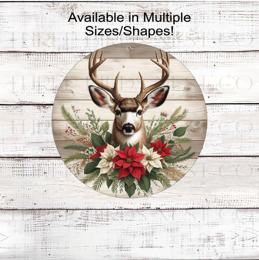 Welcome Wreath Sign, Mule Deer, Rustic Farmhouse, Cabin Decor, Wildlife Lover- PA2269