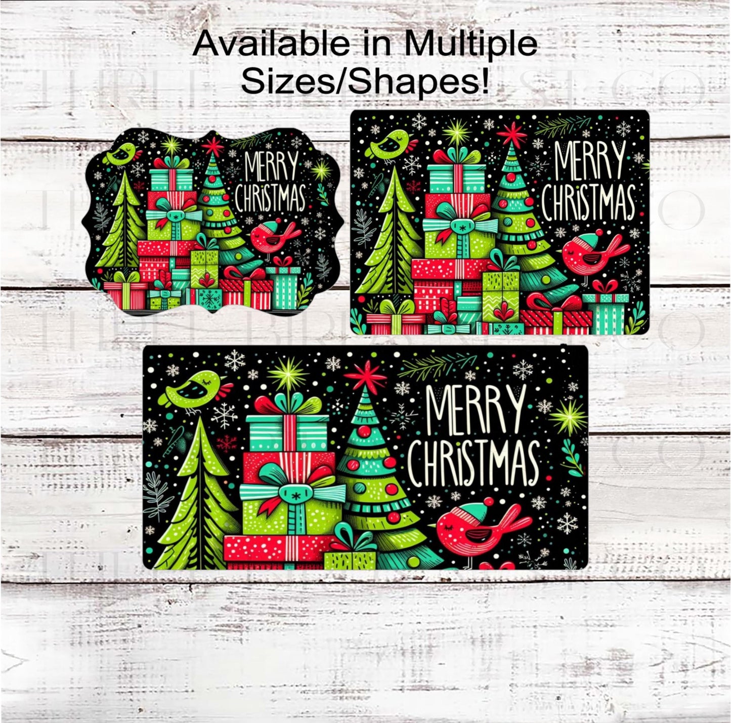 Merry Christmas Wreath Sign, Whimsical Decor, Cardinal Bird- CW2258