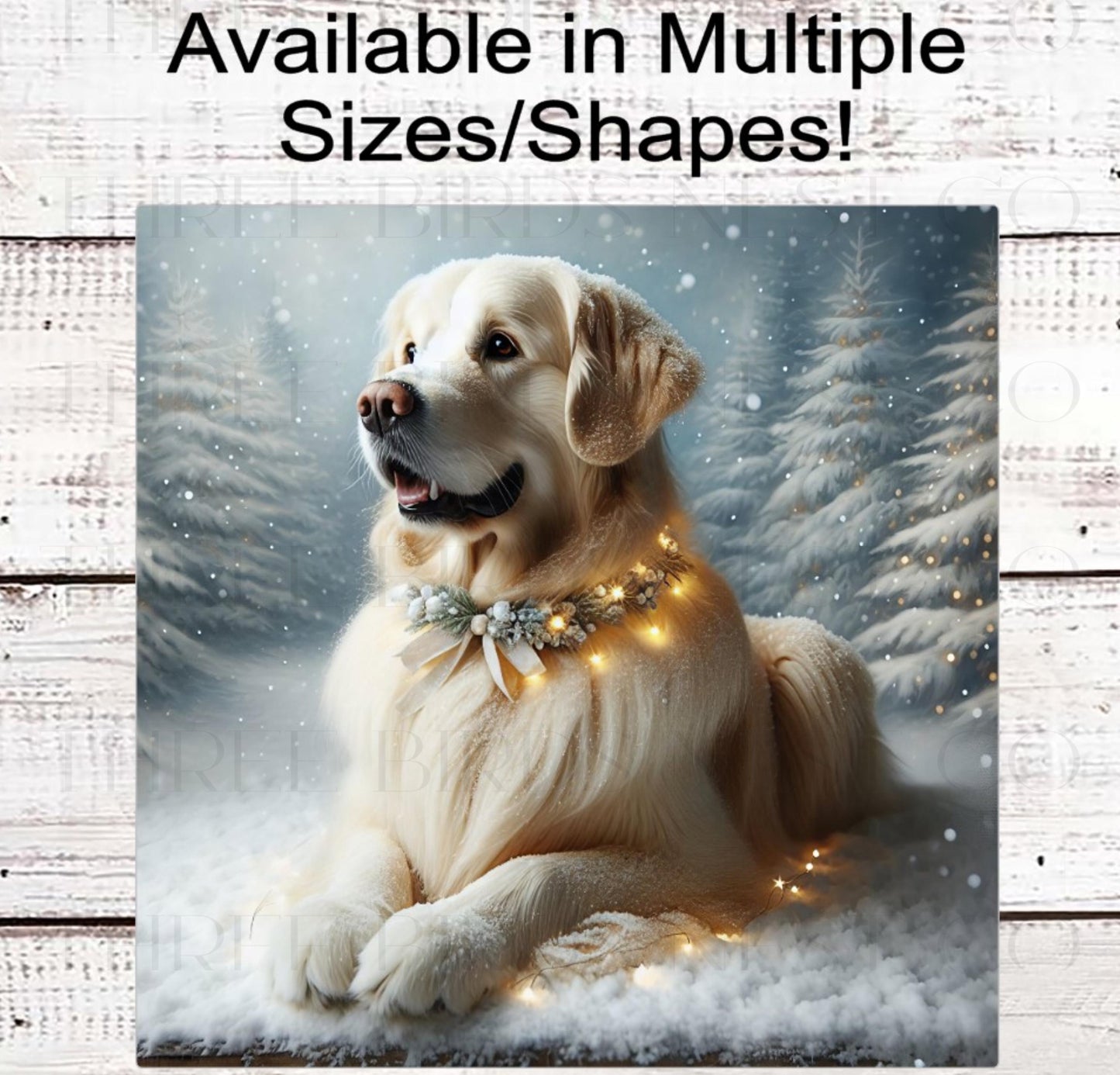 Christmas Dog Wreath Sign, Golden Retriever Lover, English Cream- PA2268