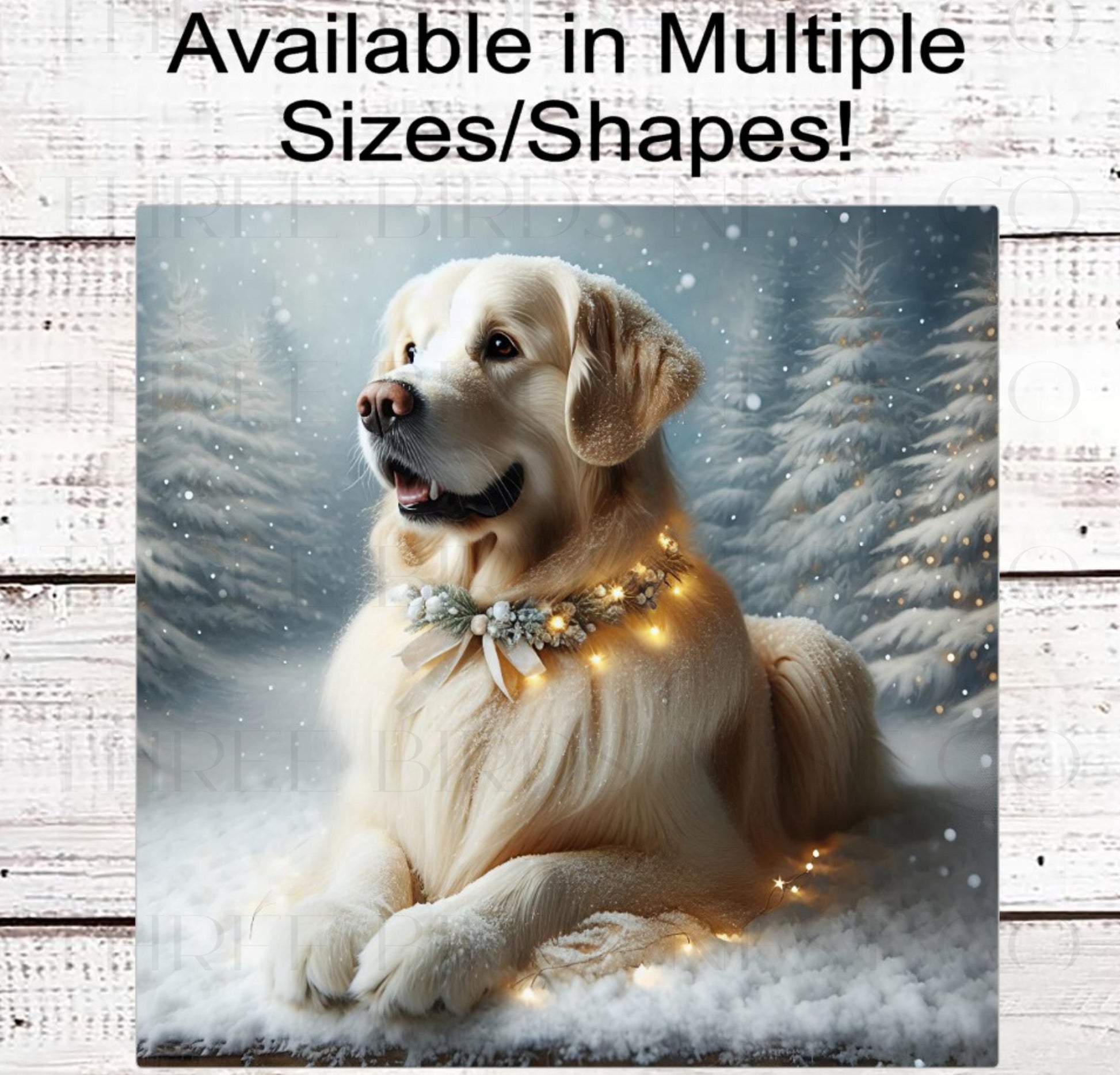 Christmas Dog Wreath Sign, Golden Retriever Lover, English Cream- PA2268