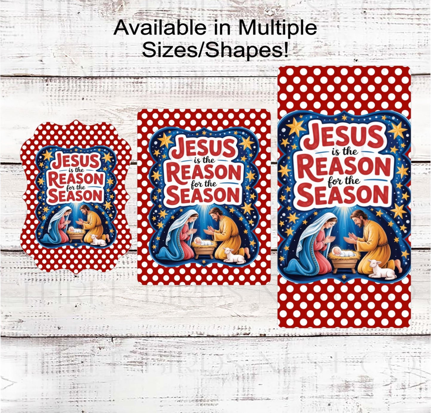 Christian Wreath Sign, Jesus is the Reason, Nativity Decor- CW2275