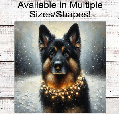 Christmas Dog Wreath Sign, German Shepherd Lover- PA2277