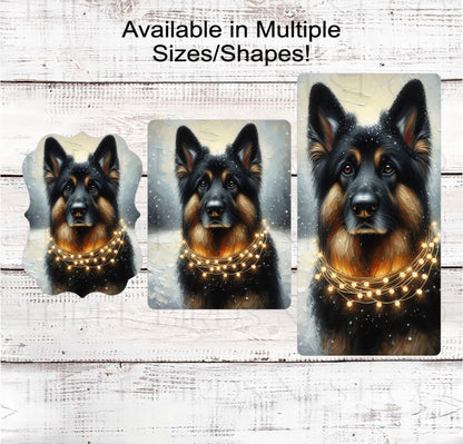 Christmas Dog Wreath Sign, German Shepherd Lover- PA2277