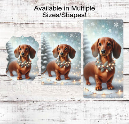 Christmas Dog Wreath Signs, Dachshund Lover- PA2279