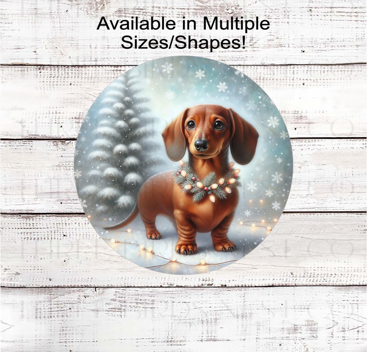 Christmas Dog Wreath Signs, Dachshund Lover- PA2279