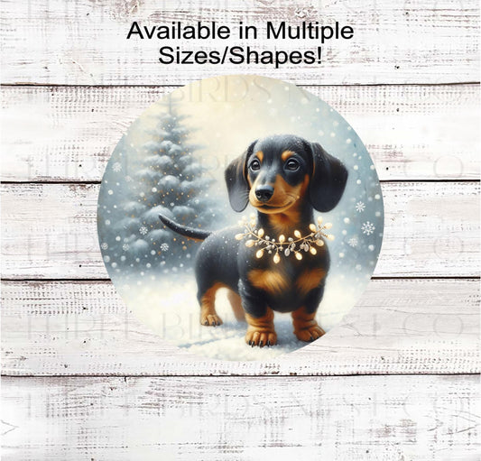 Christmas Dog Wreath Signs, Dachshund Lover- PA2280