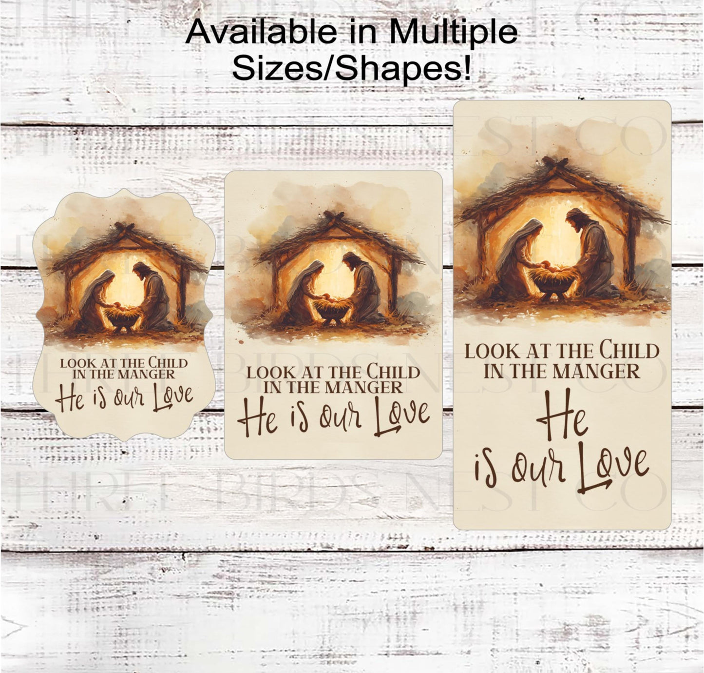 Nativity Wreath Signs, God is Love, Elegant Christmas, Religious Gifts- CW2283