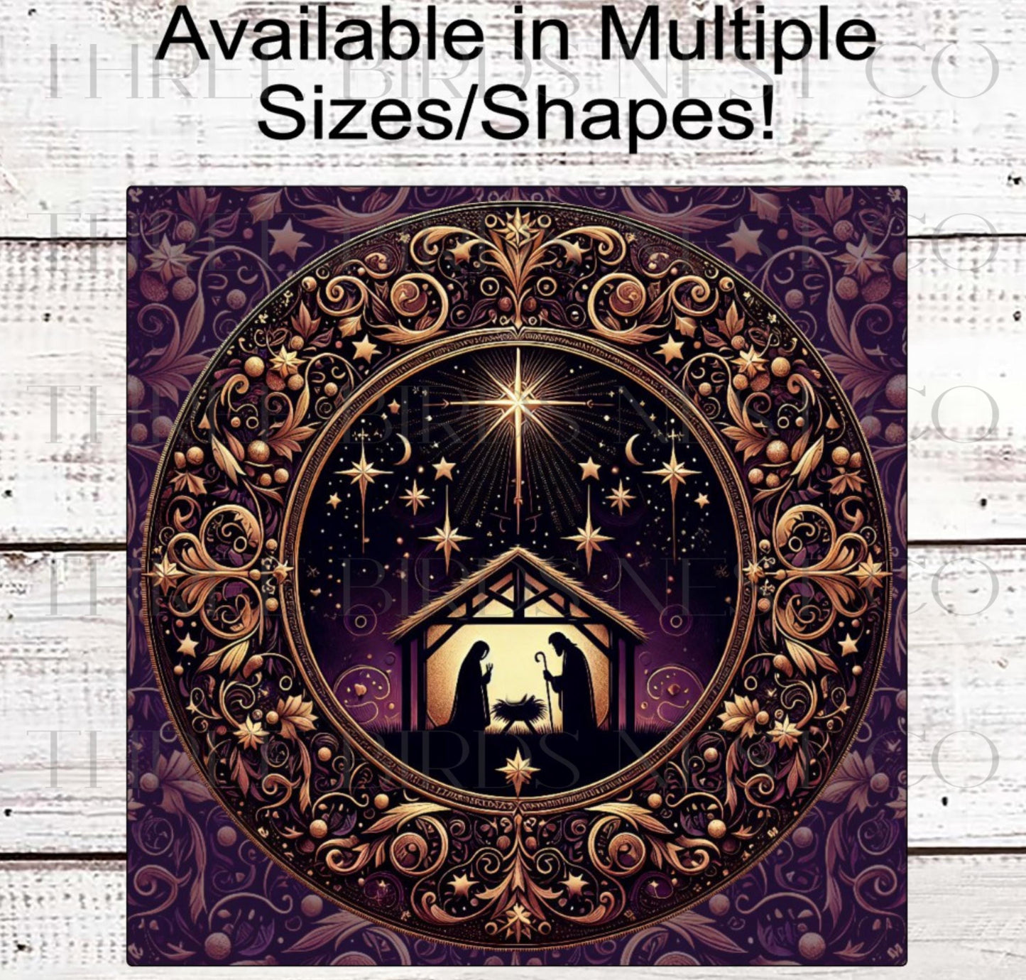 Nativity Wreath Signs, Elegant Christmas, Religious Gifts- CW2287