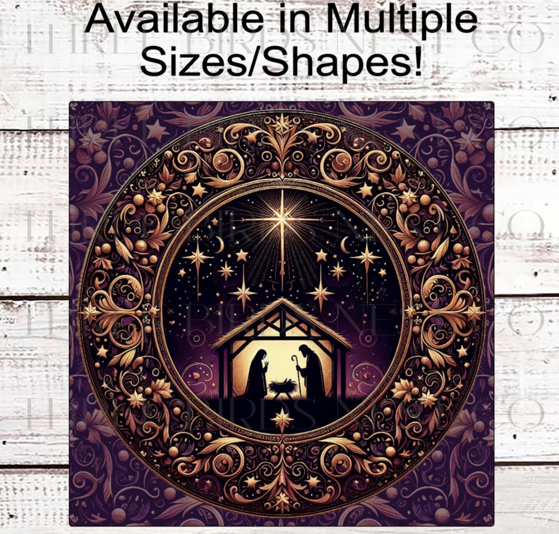 Nativity Wreath Signs, Elegant Christmas, Religious Gifts- CW2287