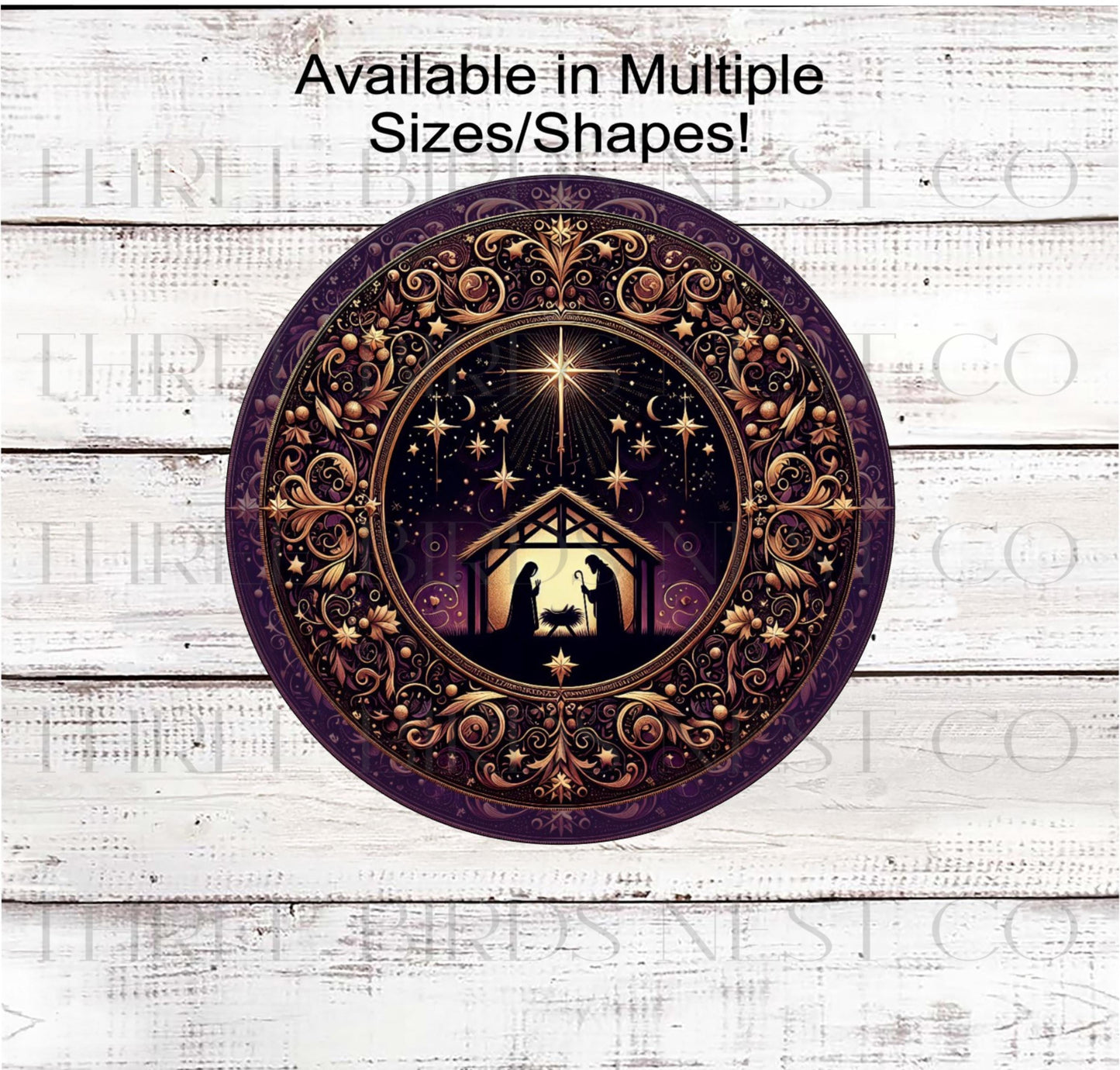 Nativity Wreath Signs, Elegant Christmas, Religious Gifts- CW2287