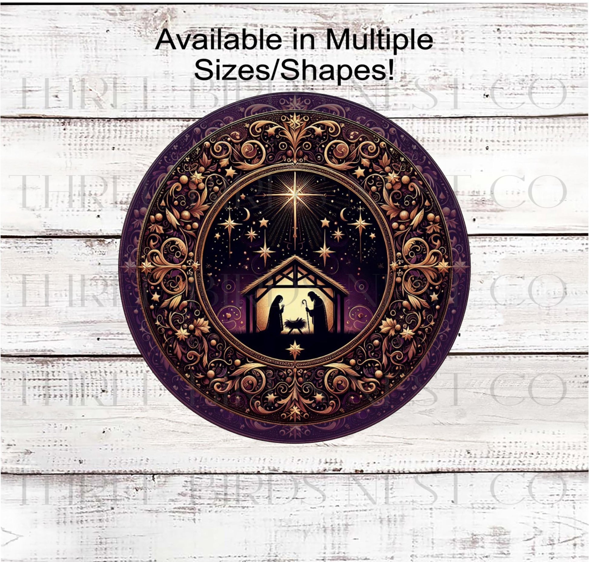 Nativity Wreath Signs, Elegant Christmas, Religious Gifts- CW2287