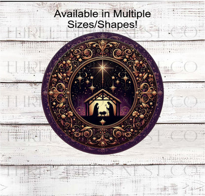 Nativity Wreath Signs, Elegant Christmas, Religious Gifts- CW2287