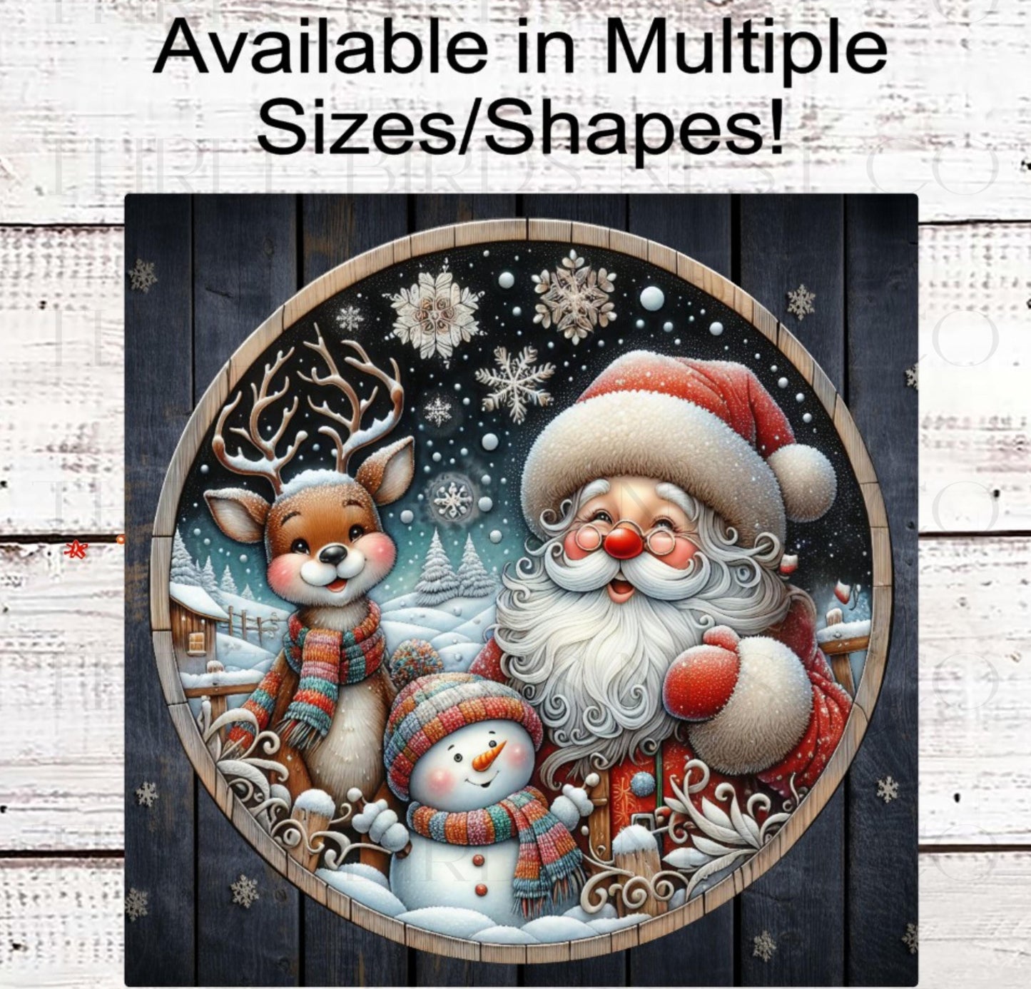 Christmas Wreath Signs, Santa Claus, Snowman Lover, Reindeer Decor- CW2291