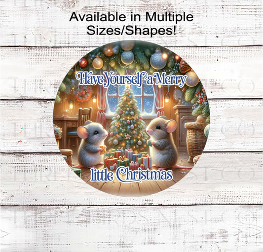 Christmas Wreath Signs, Merry Little Christmas, Mouse Lover- CW2293