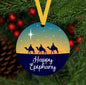 Nativity Double-Sided Metal Christmas Ornament, Wise Men Still Seek Him, Happy Epiphany, Elegant Christmas