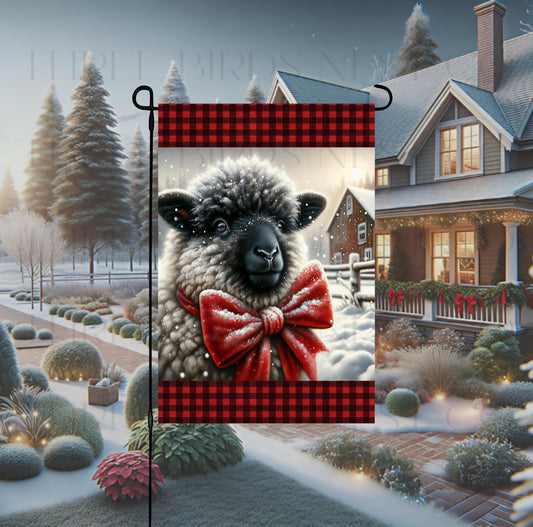 Christmas Double-Sided Garden Flag, Black Nosed Sheep