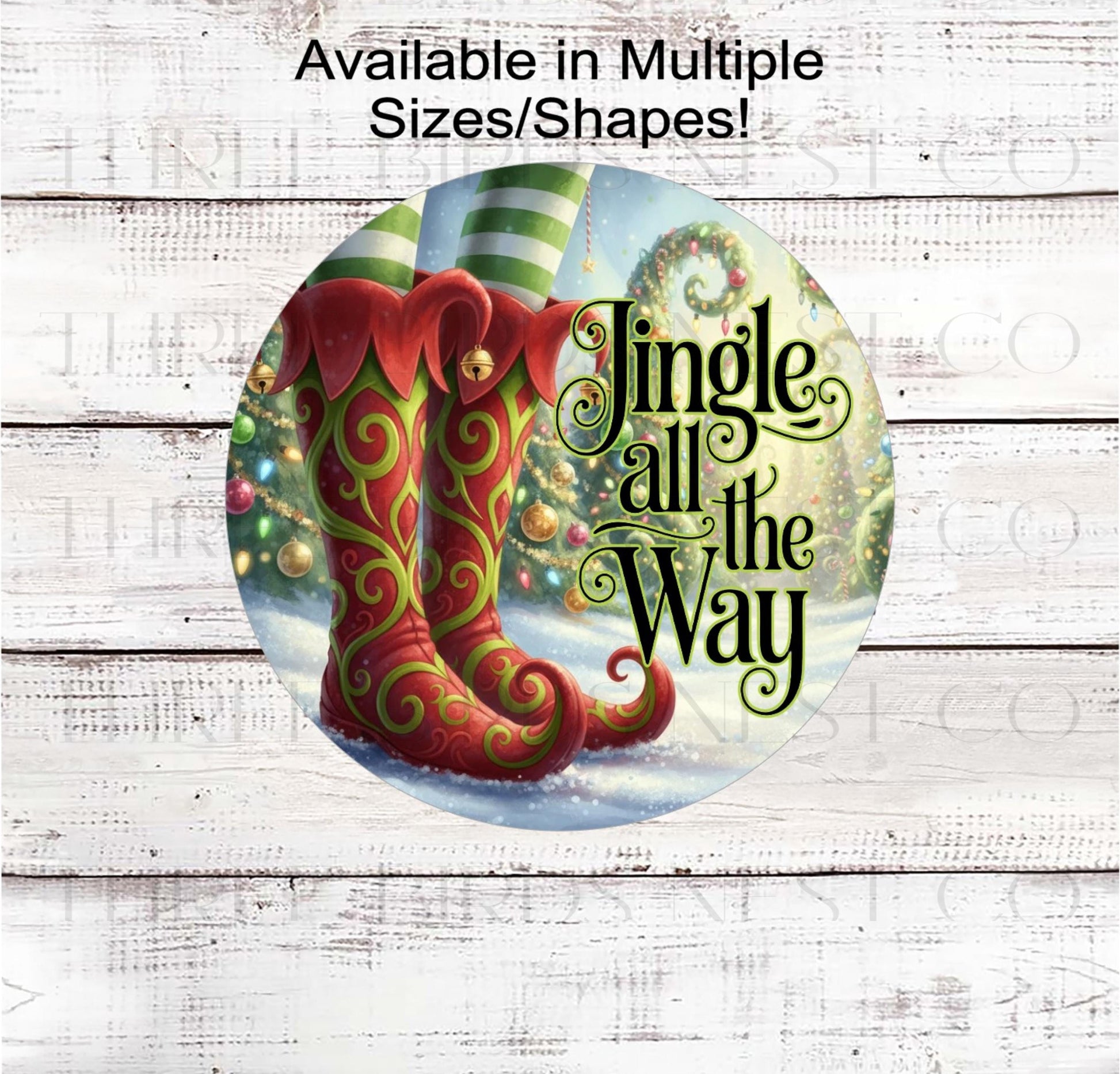 Christmas Wreath Signs, Elf Legs and Shoes, Jingle All the Way- CW2262